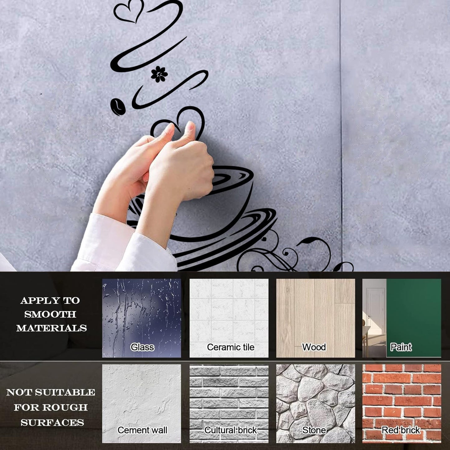 Coffee Shop Cup Kitchen Ation Wall Decals Store Decoration