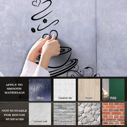 Coffee Shop Cup Kitchen Ation Wall Decals Store Decoration