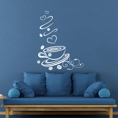 Coffee Shop Cup Kitchen Ation Wall Decals Store Decoration