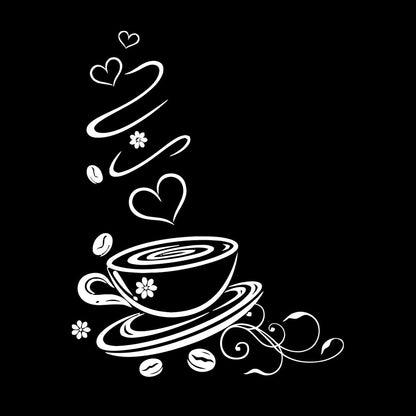 Coffee Shop Cup Kitchen Ation Wall Decals Store Decoration