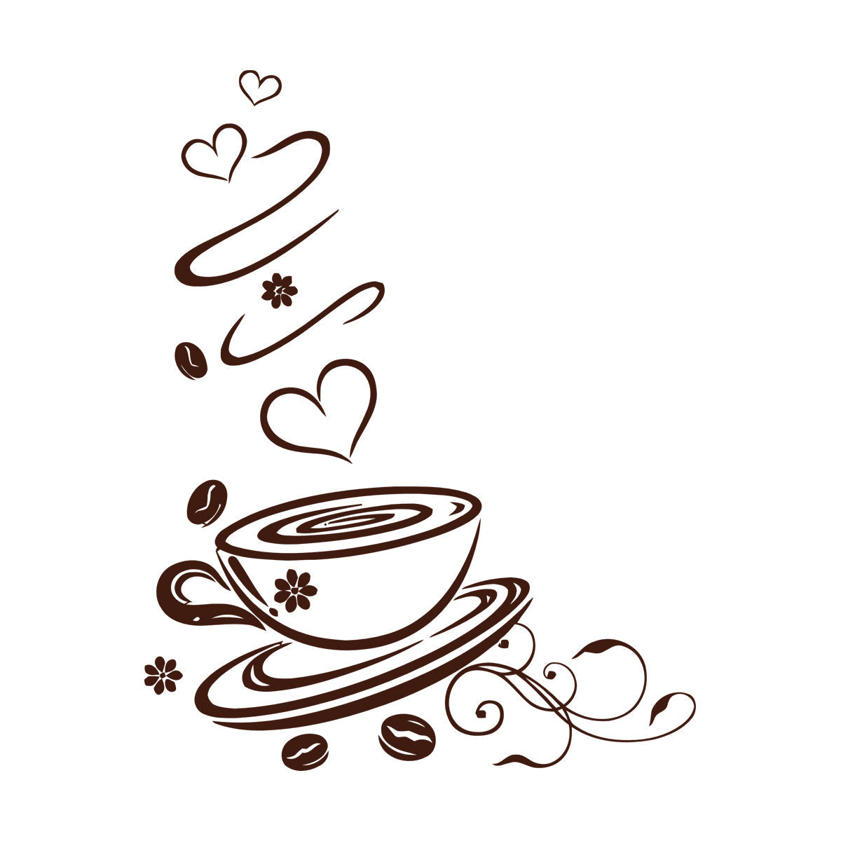 Coffee Shop Cup Kitchen Ation Wall Decals Store Decoration