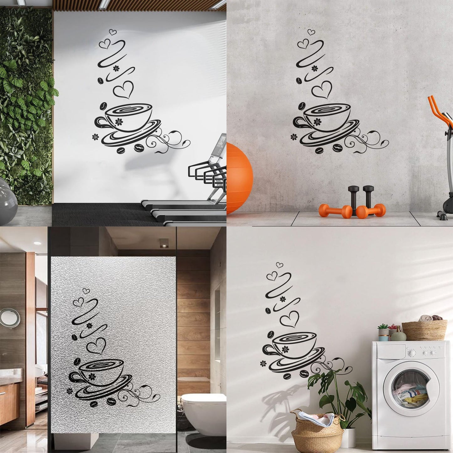 Coffee Shop Cup Kitchen Ation Wall Decals Store Decoration