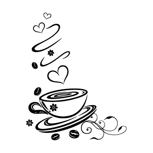 Coffee Shop Cup Kitchen Ation Wall Decals Store Decoration