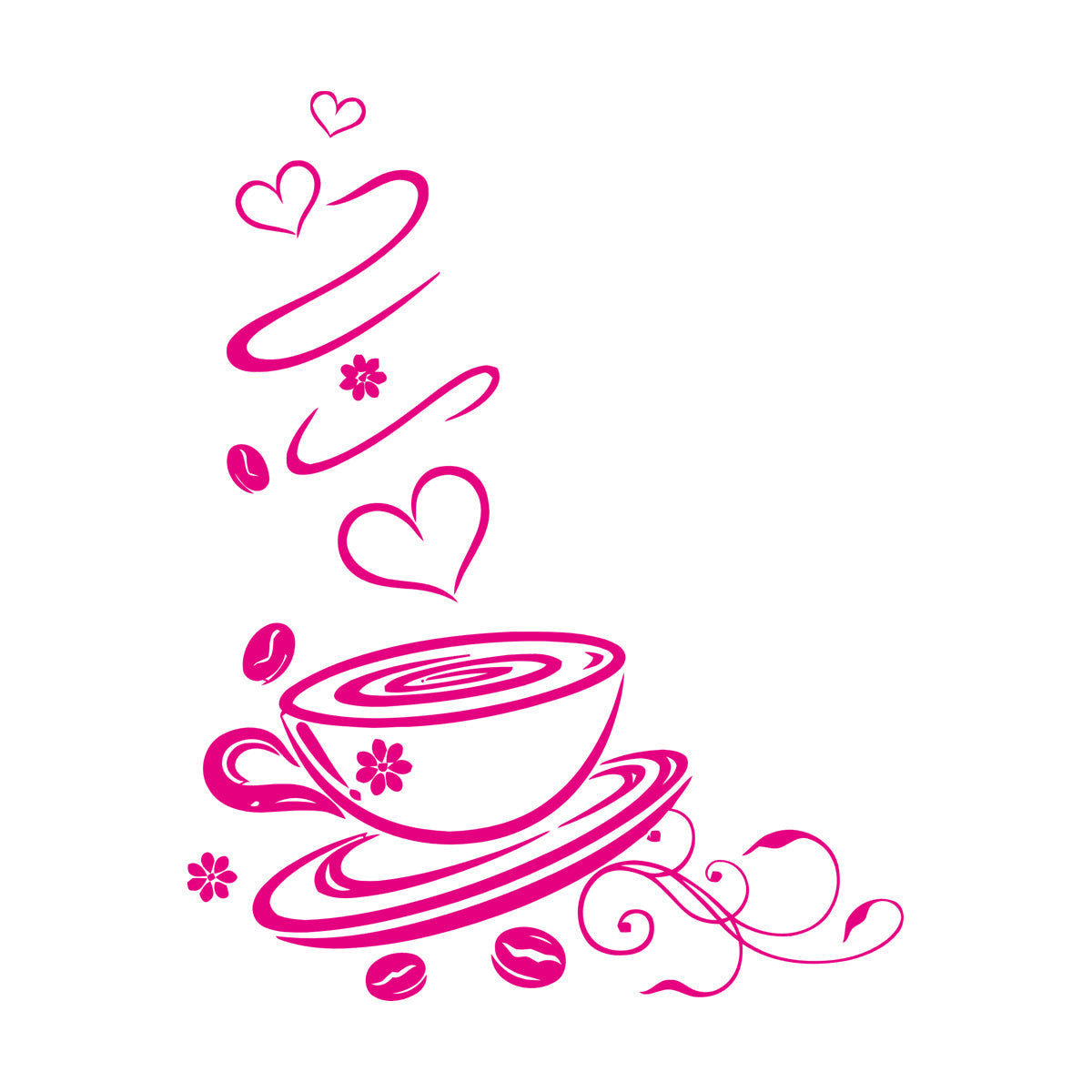 Coffee Shop Cup Kitchen Ation Wall Decals Store Decoration