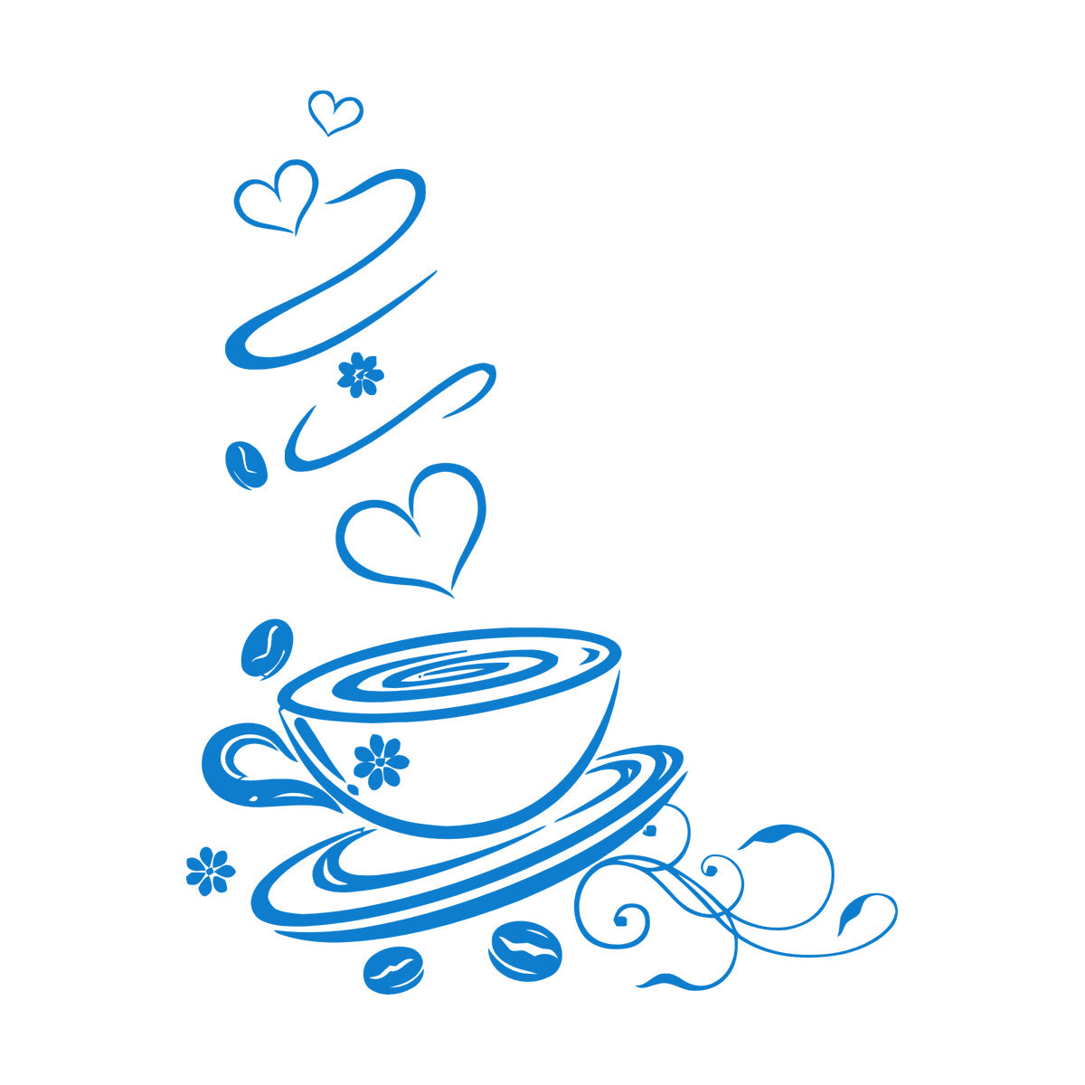 Coffee Shop Cup Kitchen Ation Wall Decals Store Decoration