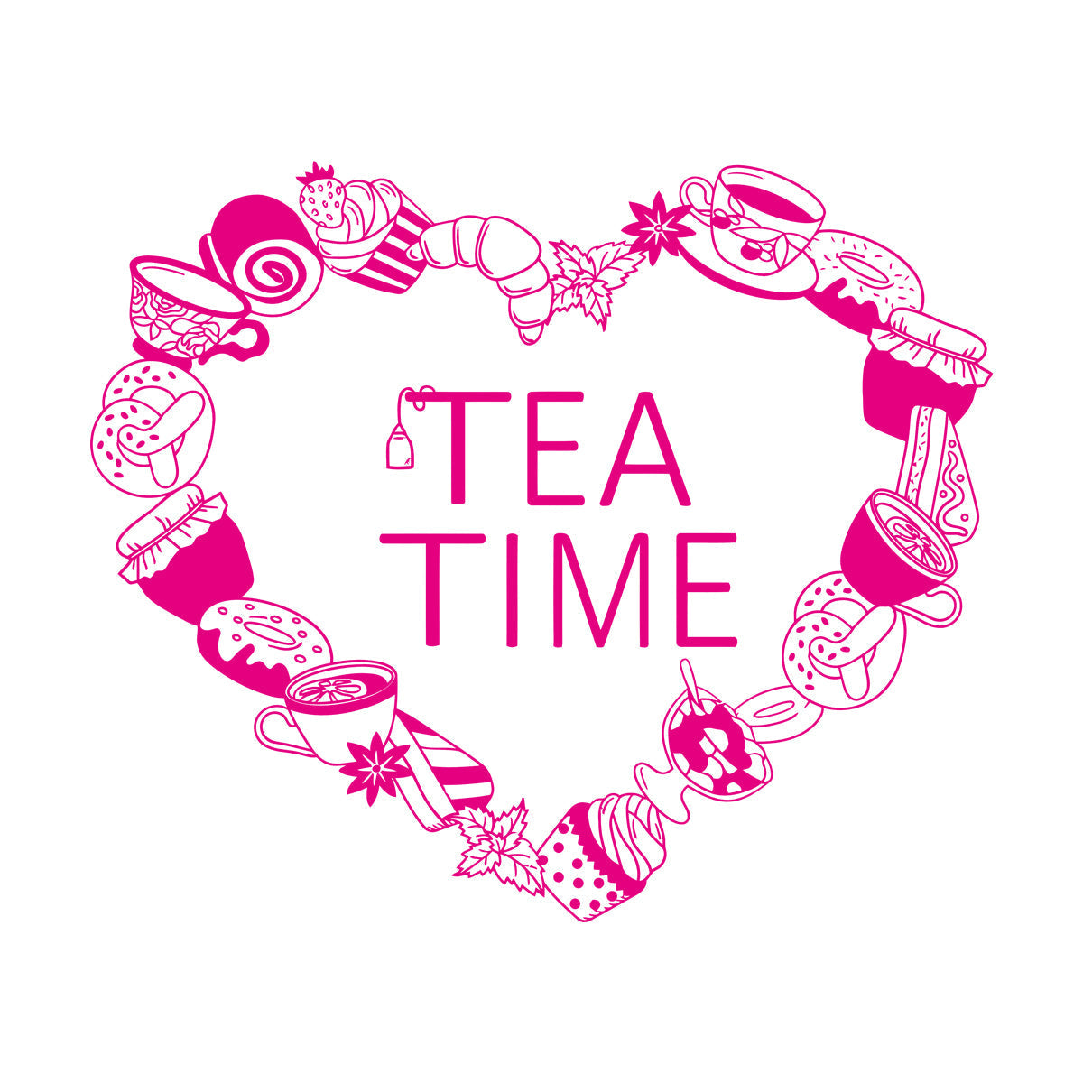 Vinyl Wall Decals Cookies Croissants Tea Coffee Pancake Tattoo Culture