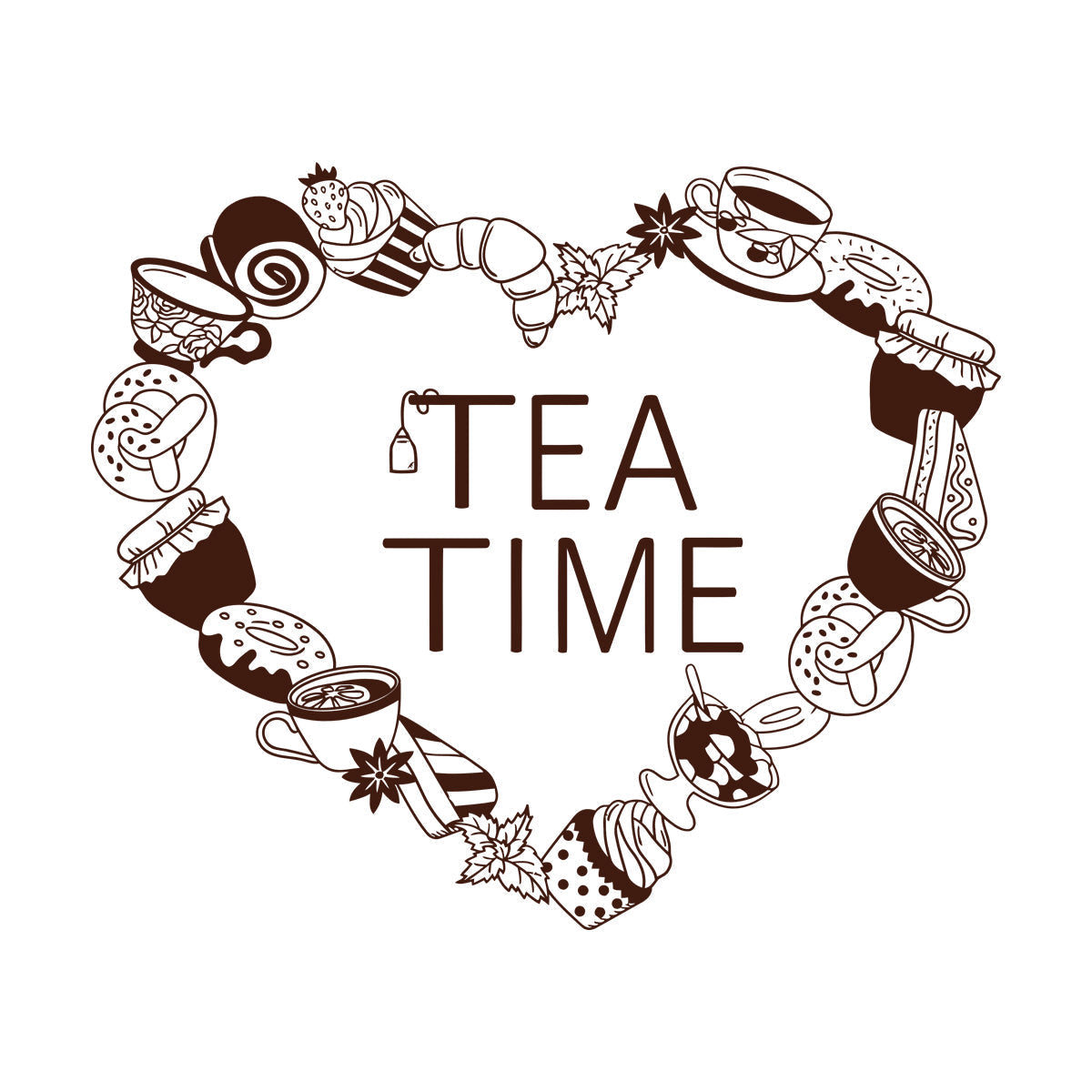 Vinyl Wall Decals Cookies Croissants Tea Coffee Pancake Tattoo Culture