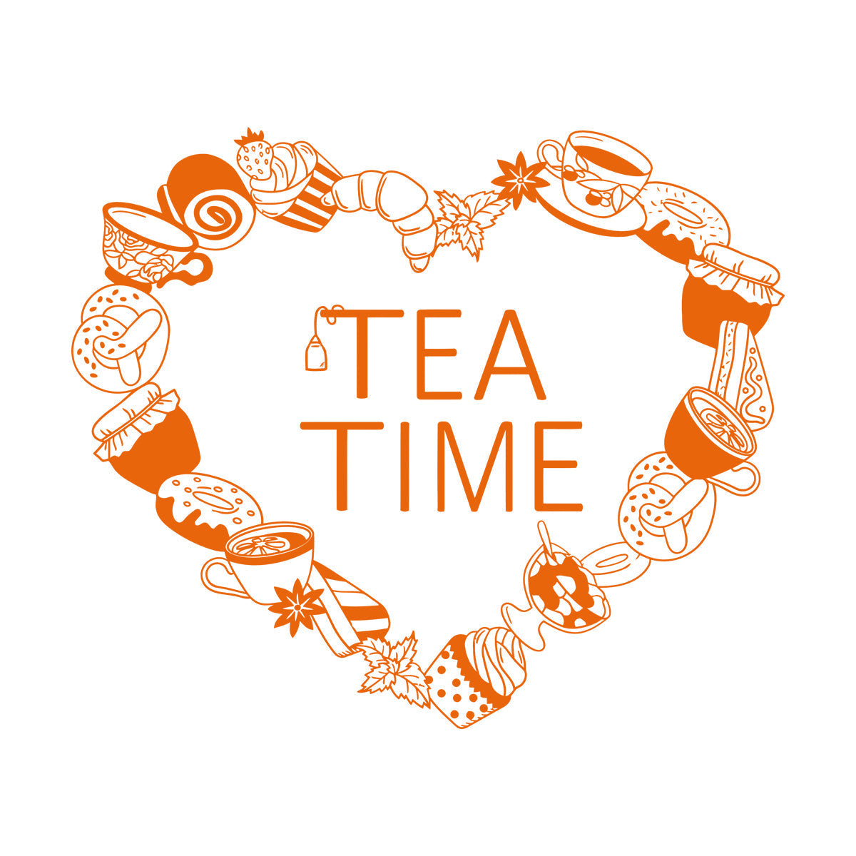 Vinyl Wall Decals Cookies Croissants Tea Coffee Pancake Tattoo Culture