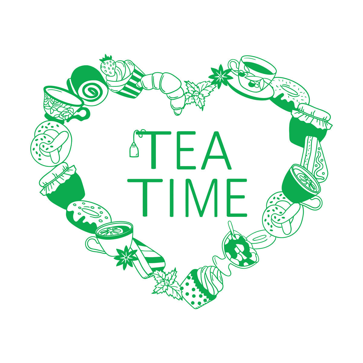 Vinyl Wall Decals Cookies Croissants Tea Coffee Pancake Tattoo Culture