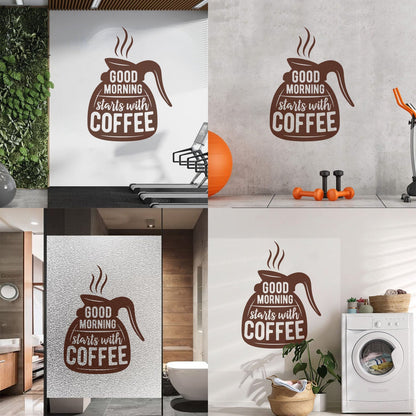 Engraving Decals Words On Coffee Pot Quotes About Coffee Removable Without Leaving Glue