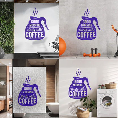 Engraving Decals Words On Coffee Pot Quotes About Coffee Removable Without Leaving Glue