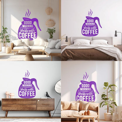 Engraving Decals Words On Coffee Pot Quotes About Coffee Removable Without Leaving Glue