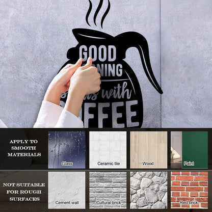 Engraving Decals Words On Coffee Pot Quotes About Coffee Removable Without Leaving Glue