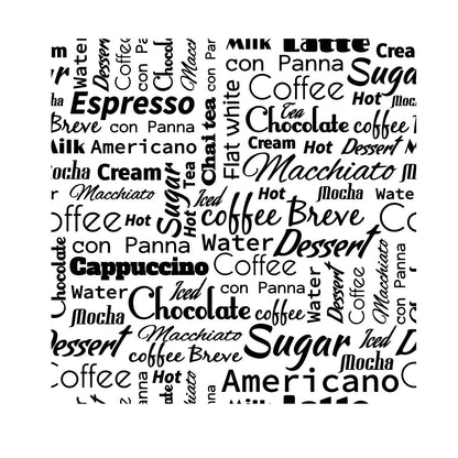 Mural And Wall Vinyl Decal Quote Words Coffee Dessert Tea Lettering Pattern Self Adhesive