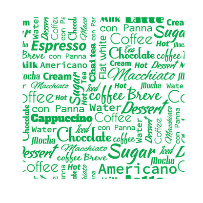Mural And Wall Vinyl Decal Quote Words Coffee Dessert Tea Lettering Pattern Self Adhesive