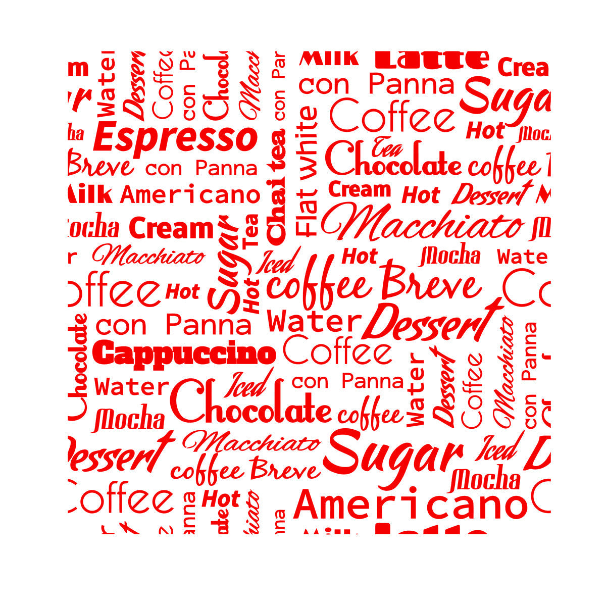 Mural And Wall Vinyl Decal Quote Words Coffee Dessert Tea Lettering Pattern Self Adhesive