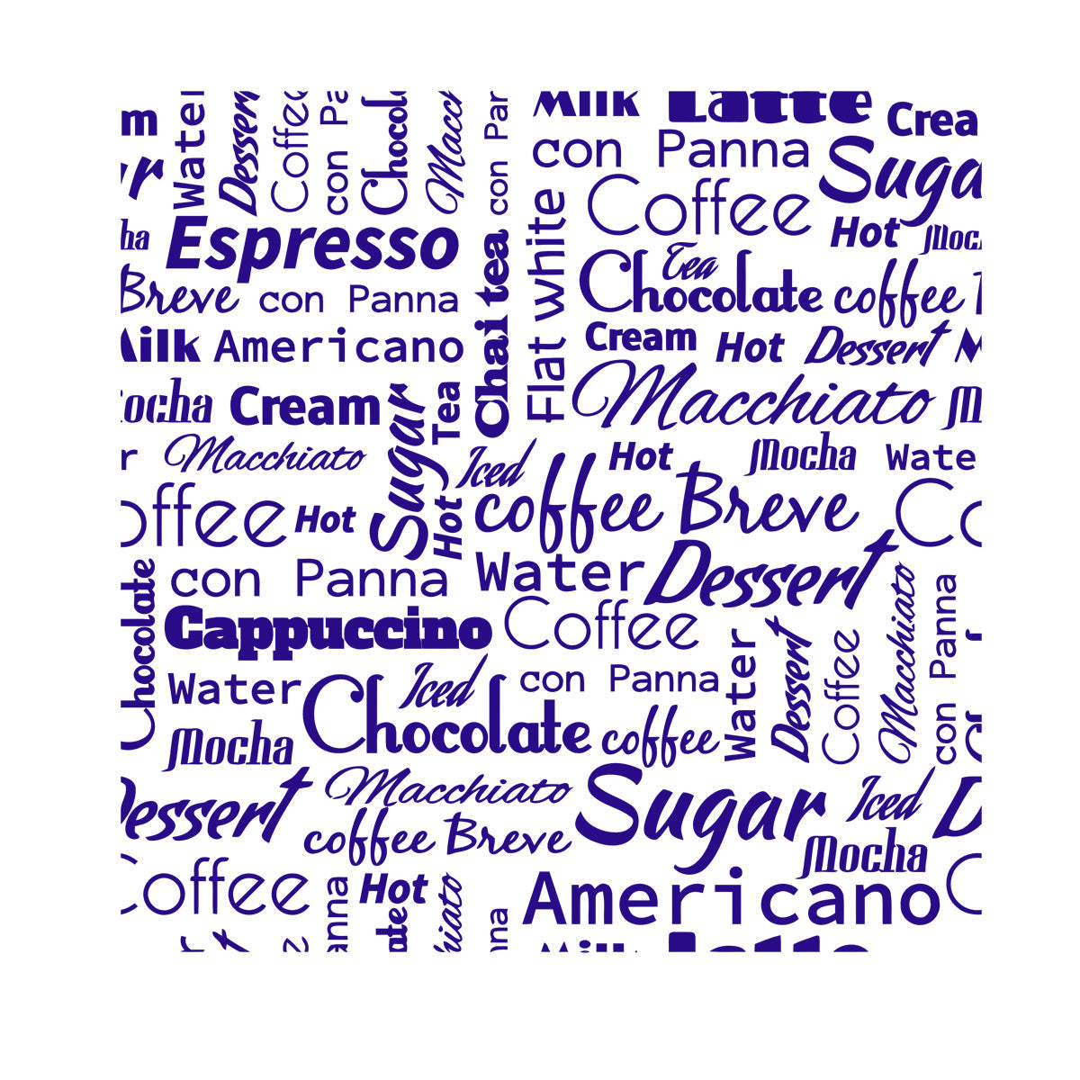 Mural And Wall Vinyl Decal Quote Words Coffee Dessert Tea Lettering Pattern Self Adhesive