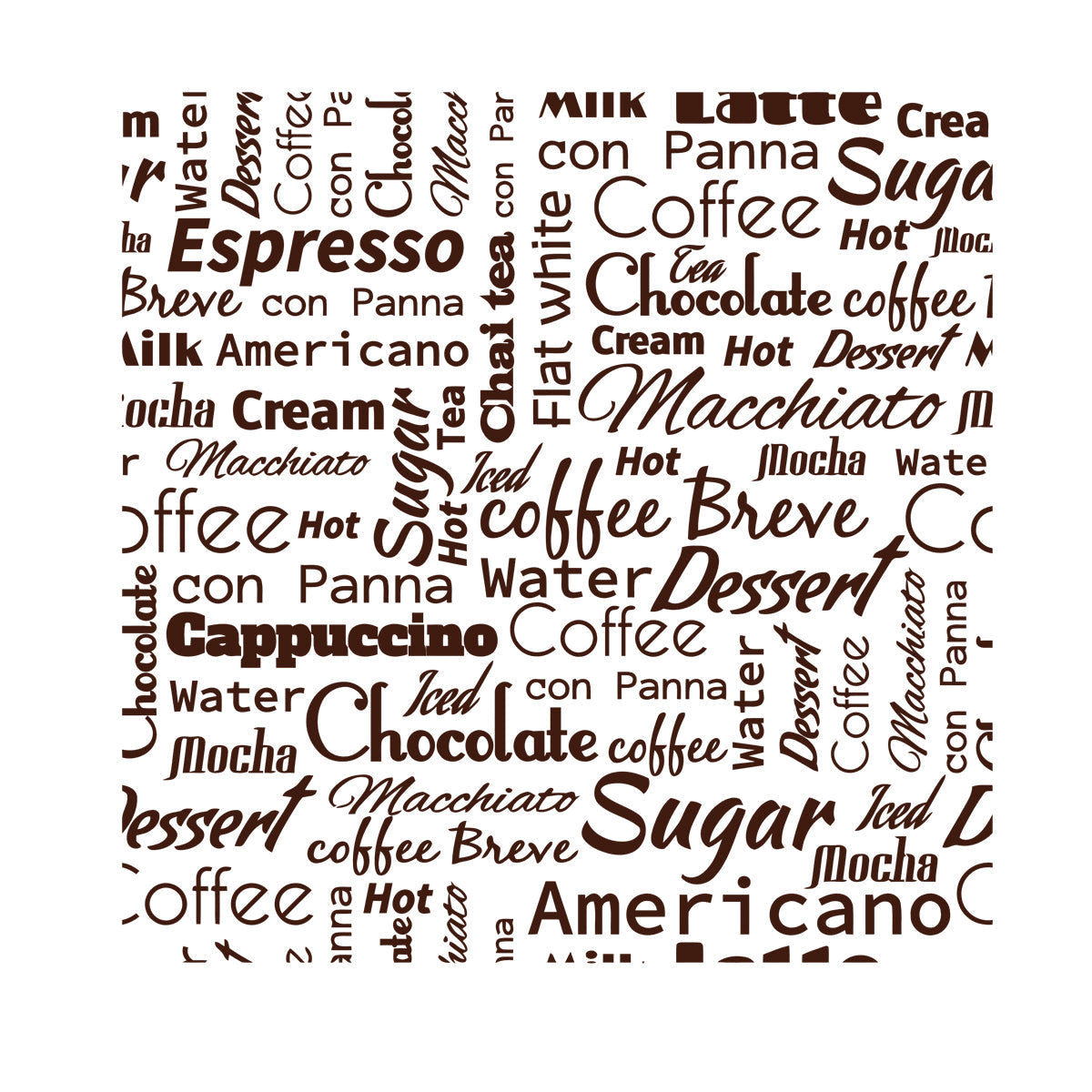 Mural And Wall Vinyl Decal Quote Words Coffee Dessert Tea Lettering Pattern Self Adhesive