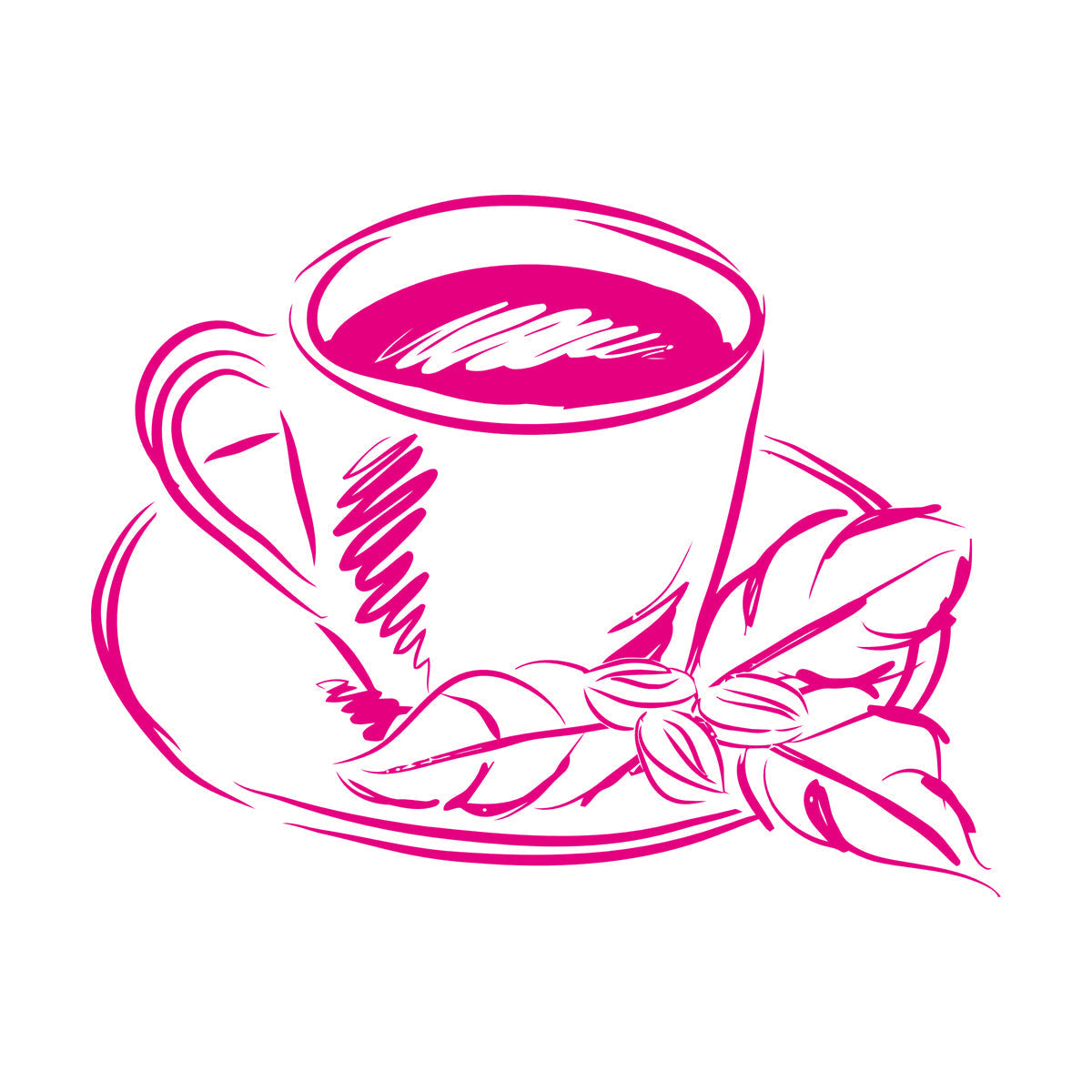 Tea Cup Coffee Cup Cute Cafe Kitchen Wall Stickers Paster Paper Do Not Damage The Wall Surface