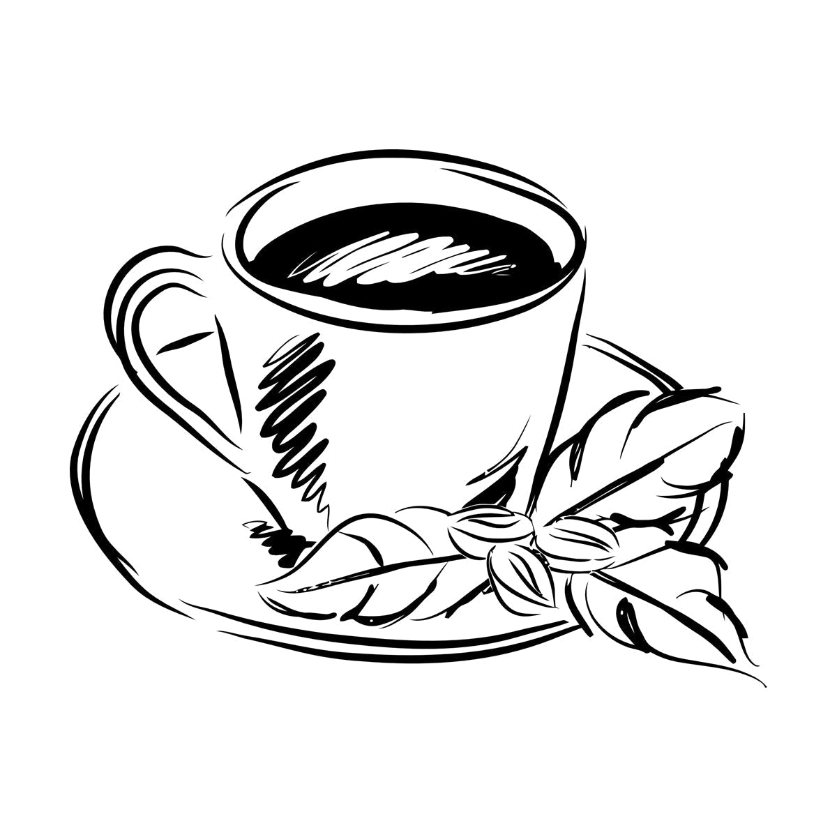 Tea Cup Coffee Cup Cute Cafe Kitchen Wall Stickers Paster Paper Do Not Damage The Wall Surface