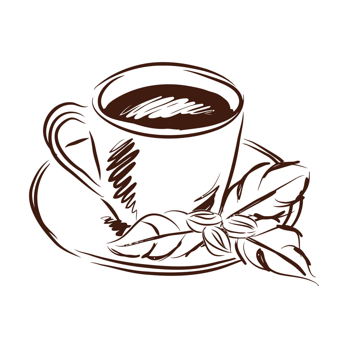 Tea Cup Coffee Cup Cute Cafe Kitchen Wall Stickers Paster Paper Do Not Damage The Wall Surface