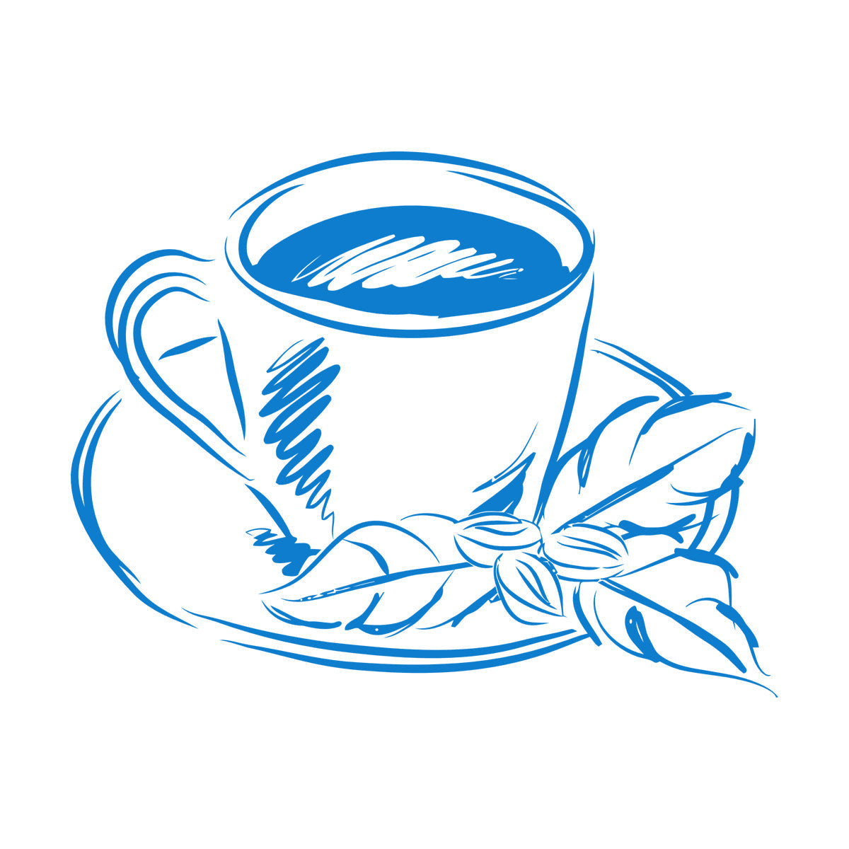 Tea Cup Coffee Cup Cute Cafe Kitchen Wall Stickers Paster Paper Do Not Damage The Wall Surface