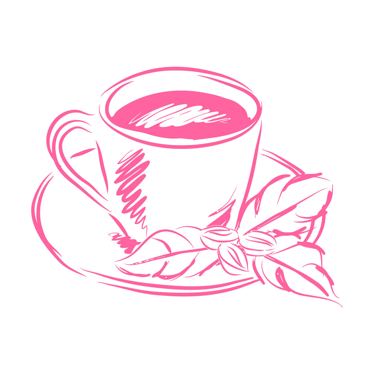 Tea Cup Coffee Cup Cute Cafe Kitchen Wall Stickers Paster Paper Do Not Damage The Wall Surface