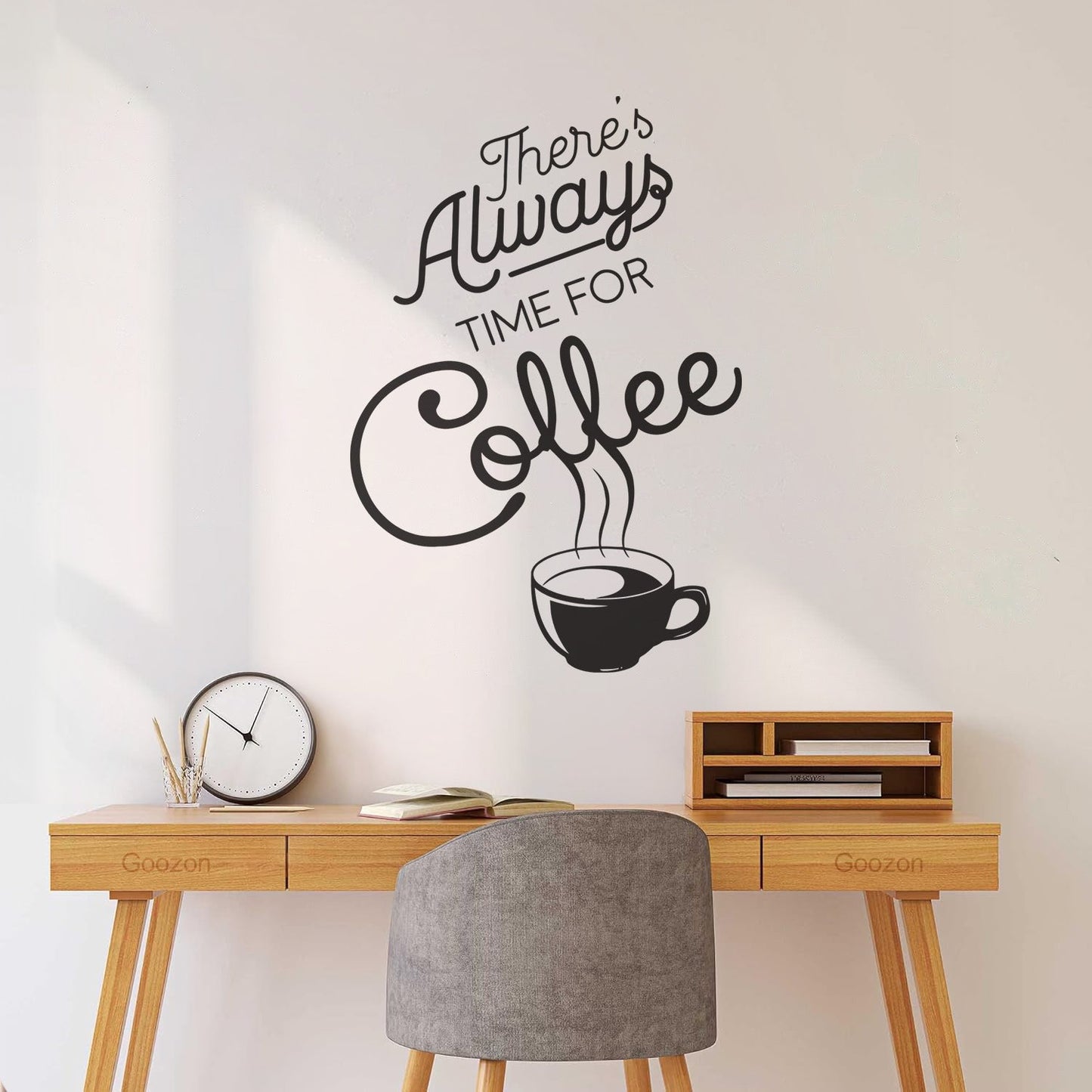 Wall Vinyl Sticker Decor Time Coffee Words Quotes Coffee Shop Multi Color Selection