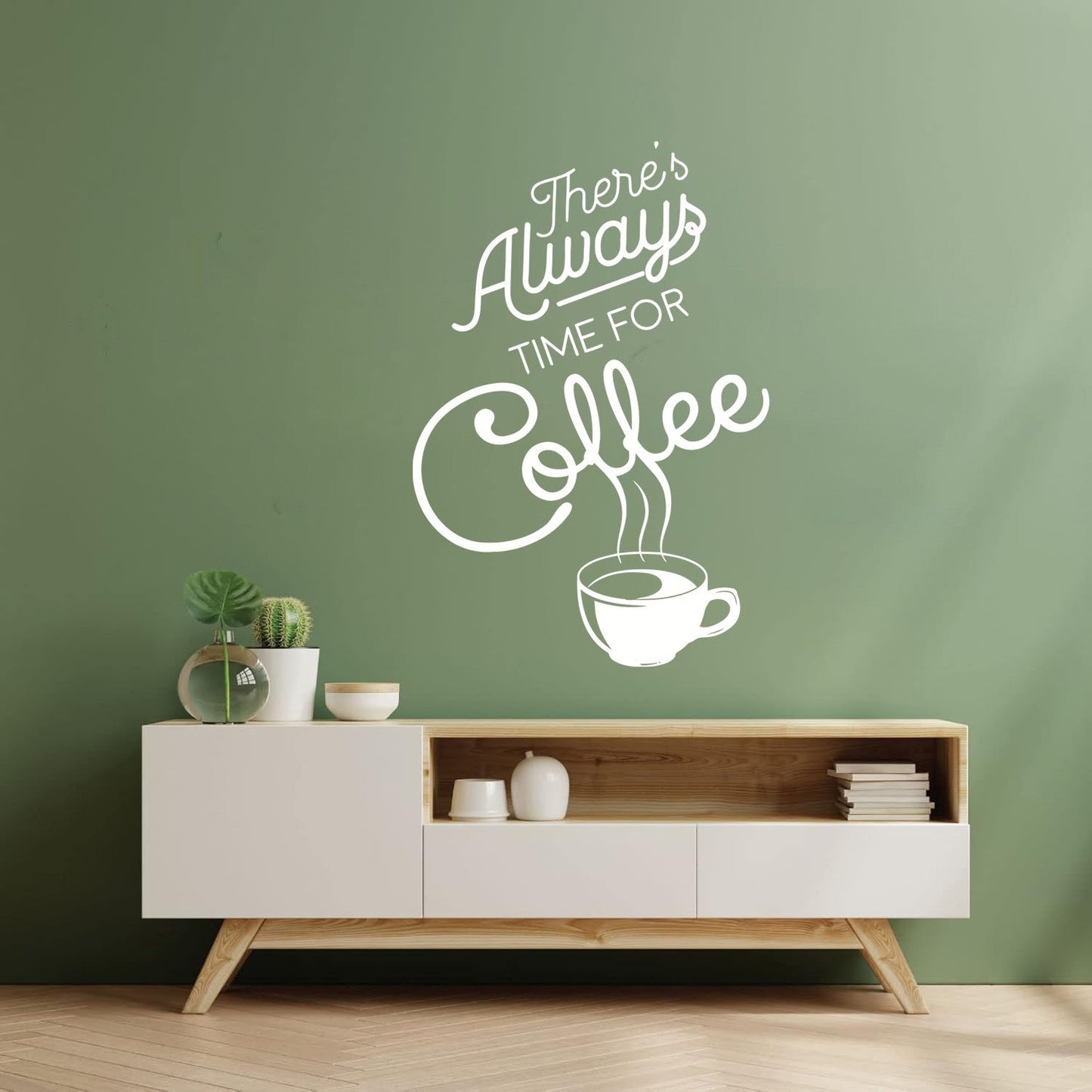 Wall Vinyl Sticker Decor Time Coffee Words Quotes Coffee Shop Multi Color Selection