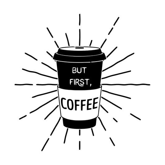 Fine Carving Stickers Words Quotes But First Coffee Restaurant Cafe Equipped With Transfer Film Kit