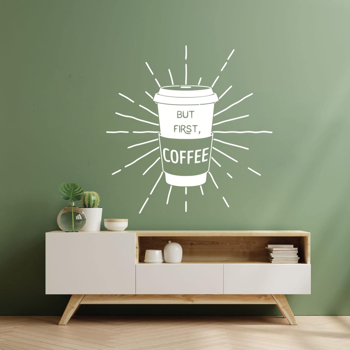 Fine Carving Stickers Words Quotes But First Coffee Restaurant Cafe Equipped With Transfer Film Kit