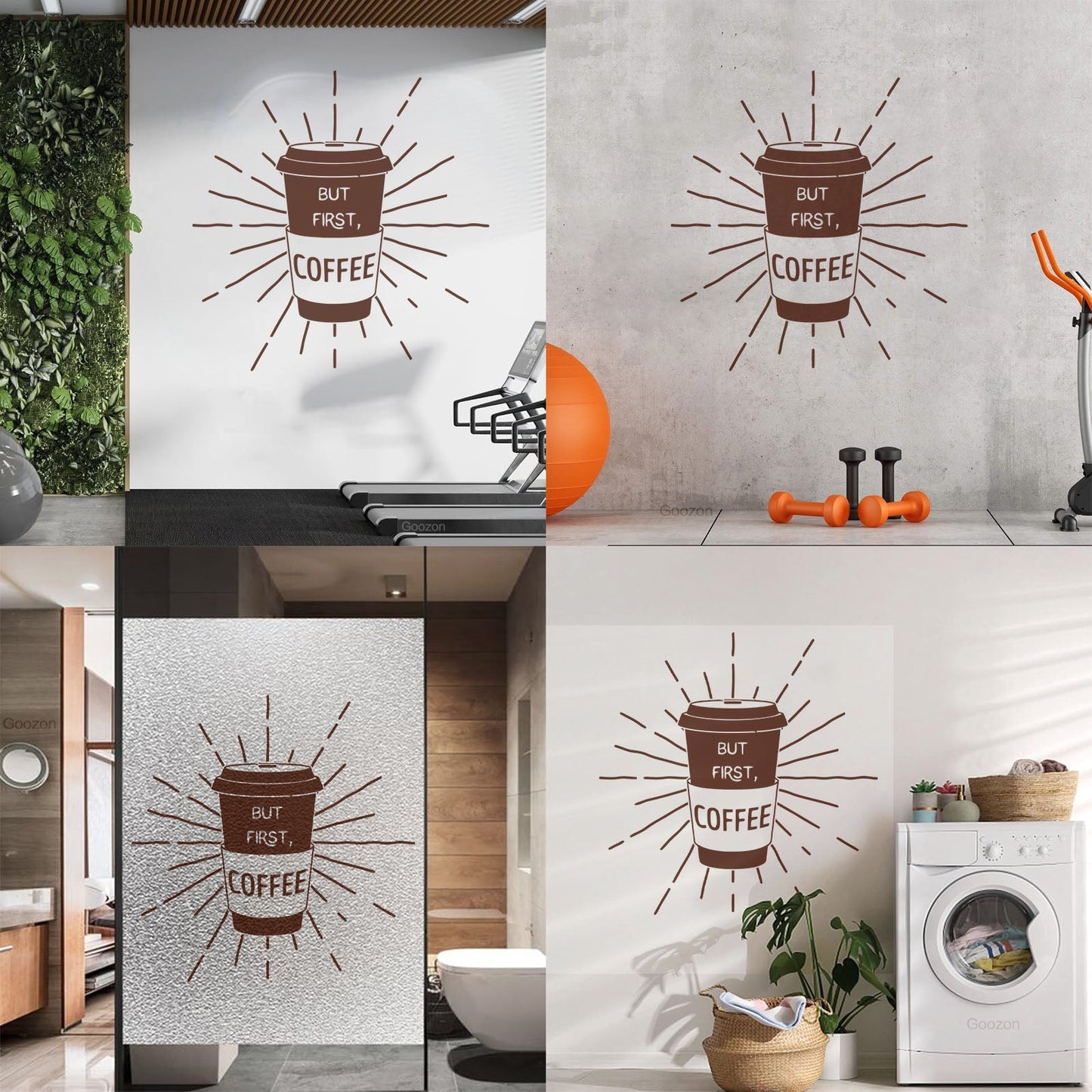 Fine Carving Stickers Words Quotes But First Coffee Restaurant Cafe Equipped With Transfer Film Kit