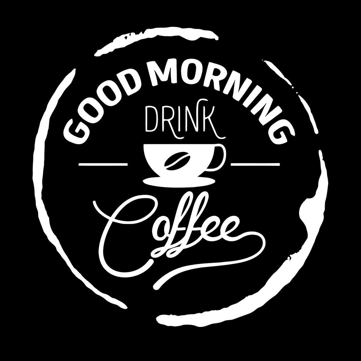 Wall Stickers Words Quotes Good Morning Drink Coffee Easy Installation