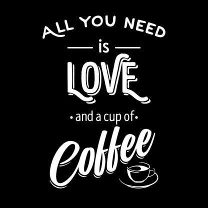 Fine Carving Decals Words Quotes All You Need Love And Coffee Art Mural Painting