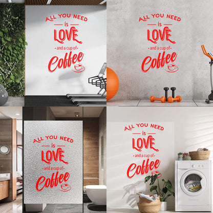 Fine Carving Decals Words Quotes All You Need Love And Coffee Art Mural Painting