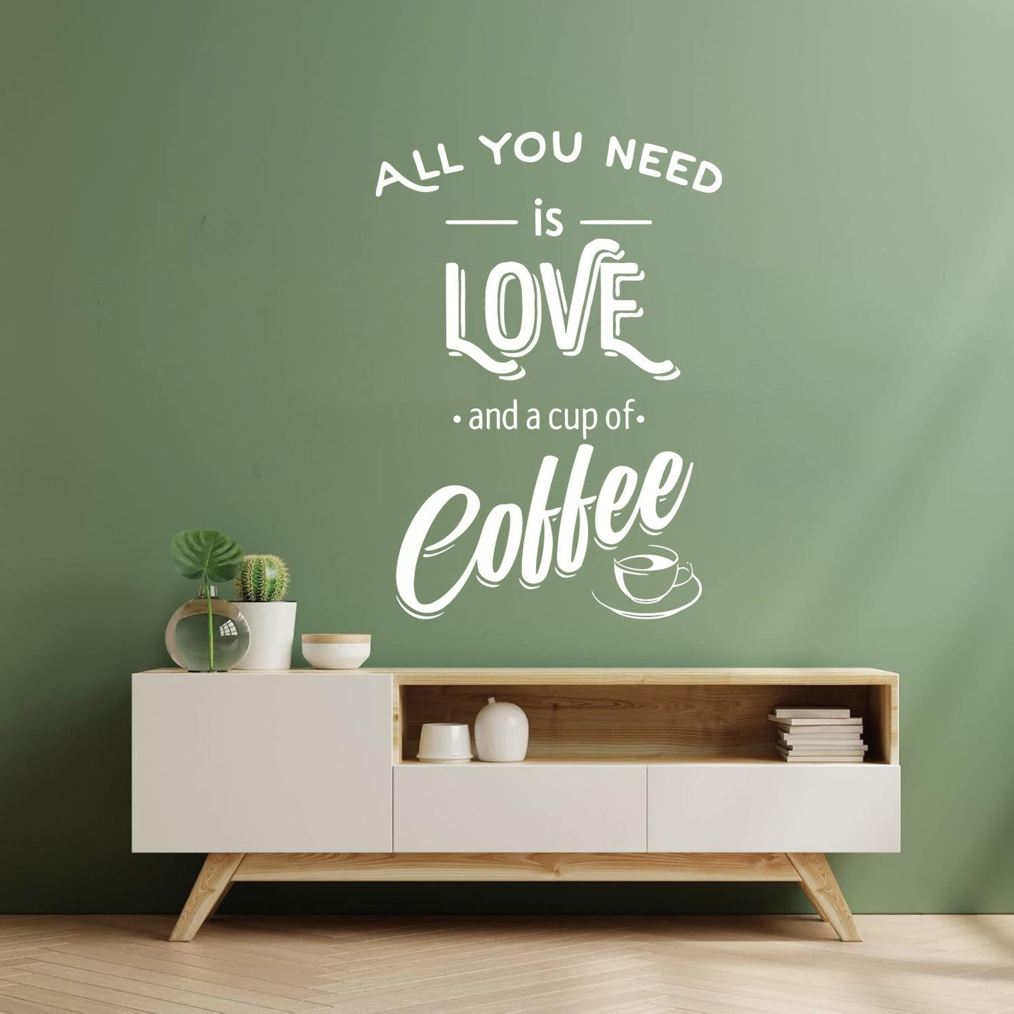 Fine Carving Decals Words Quotes All You Need Love And Coffee Art Mural Painting