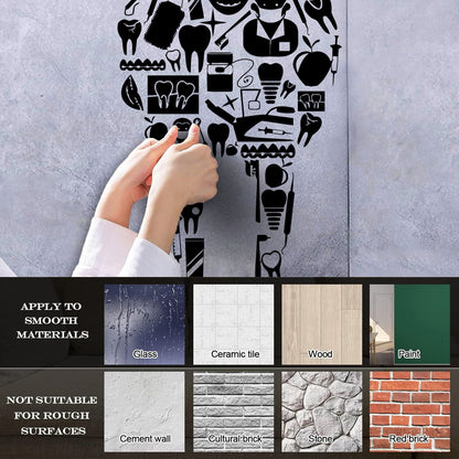 Vinyl Art Sticker Tooth Dentist Tools Dentistry Dental Clinic Multiple Size Options