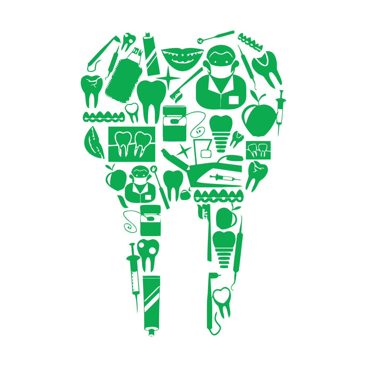 Vinyl Art Sticker Tooth Dentist Tools Dentistry Dental Clinic Multiple Size Options