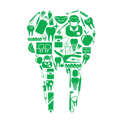 Vinyl Art Sticker Tooth Dentist Tools Dentistry Dental Clinic Multiple Size Options