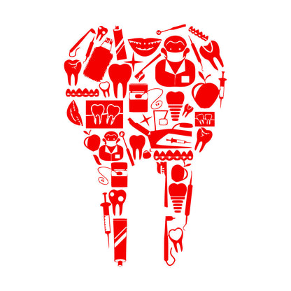 Vinyl Art Sticker Tooth Dentist Tools Dentistry Dental Clinic Multiple Size Options