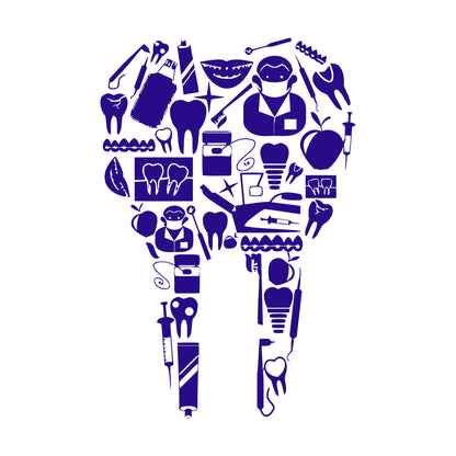 Vinyl Art Sticker Tooth Dentist Tools Dentistry Dental Clinic Multiple Size Options