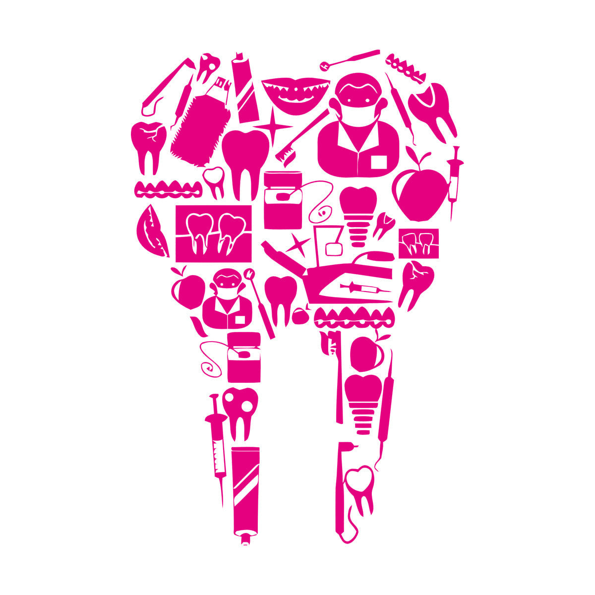 Vinyl Art Sticker Tooth Dentist Tools Dentistry Dental Clinic Multiple Size Options