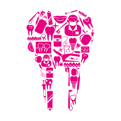 Vinyl Art Sticker Tooth Dentist Tools Dentistry Dental Clinic Multiple Size Options