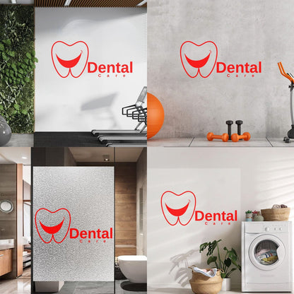 Lettering Stickers Creative Dental Care Center Dentist Tooth Smilingl Can Modify And Add Information