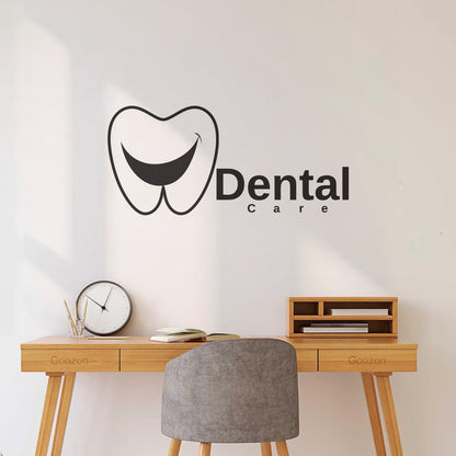 Lettering Stickers Creative Dental Care Center Dentist Tooth Smilingl Can Modify And Add Information