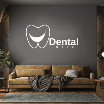Lettering Stickers Creative Dental Care Center Dentist Tooth Smilingl Can Modify And Add Information