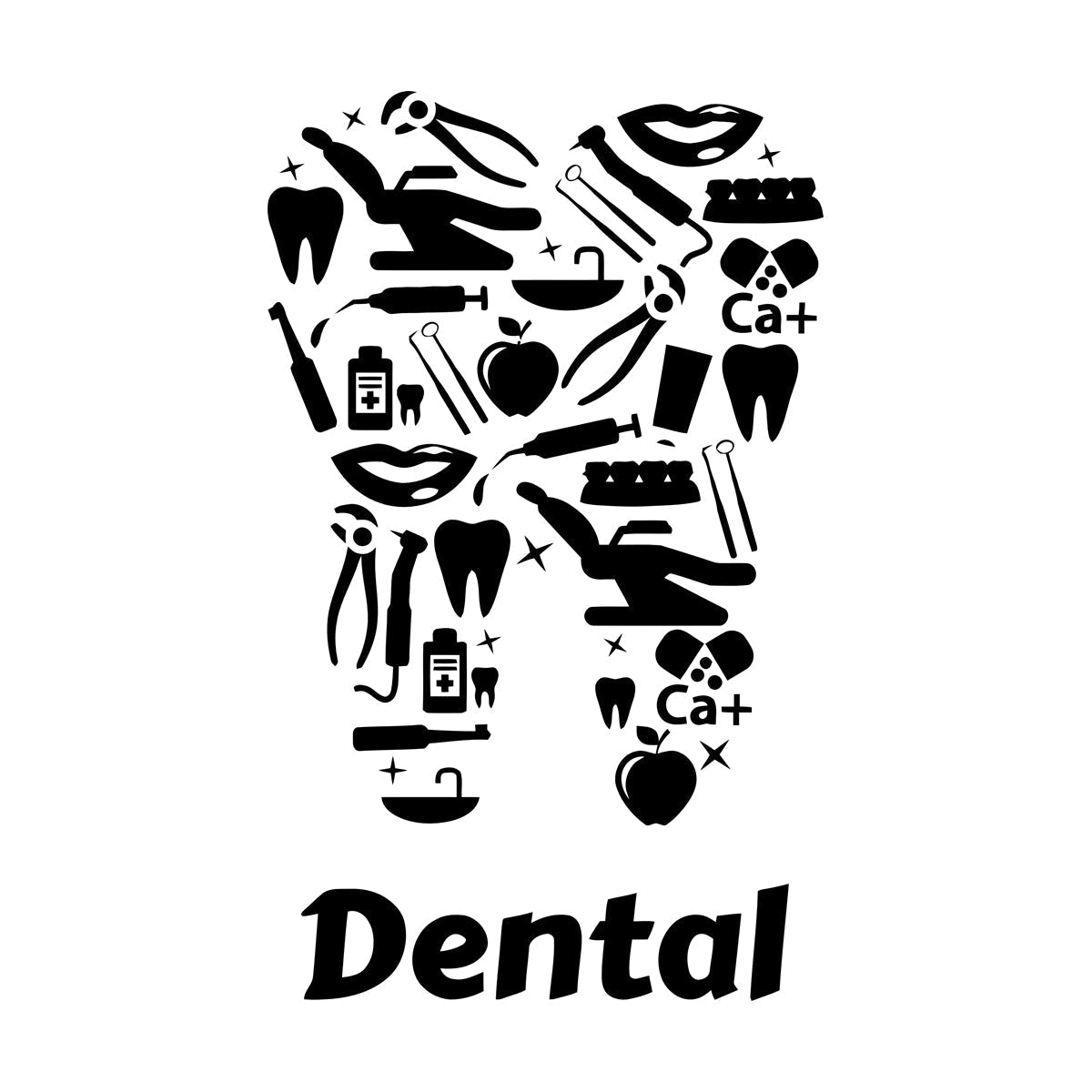 Wall Stickers Paster Paper Dental Clinic Dentists Tooth Tools Tattoo Culture