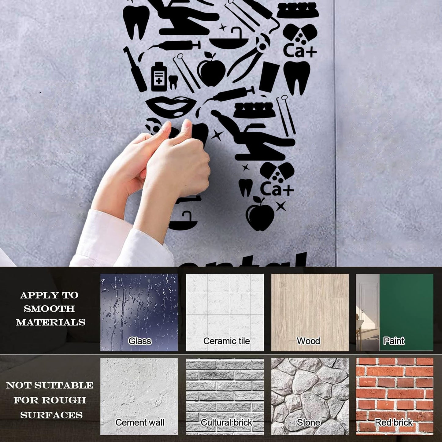 Wall Stickers Paster Paper Dental Clinic Dentists Tooth Tools Tattoo Culture