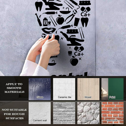 Wall Stickers Paster Paper Dental Clinic Dentists Tooth Tools Tattoo Culture