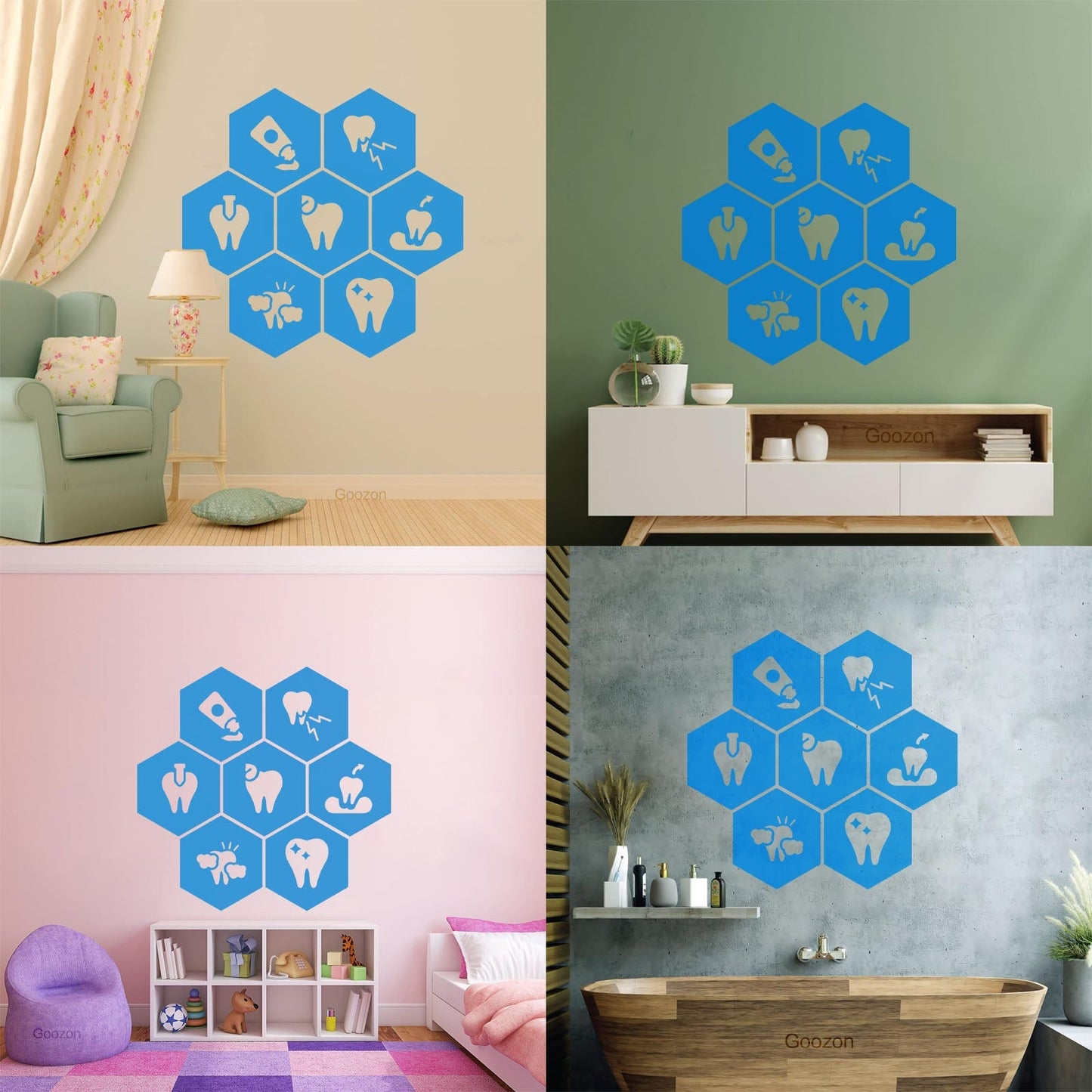 Wall Decals Paster Paper Teeth Dentist Clinic Care Healthy Toothpasteg It Won'T Fall Off